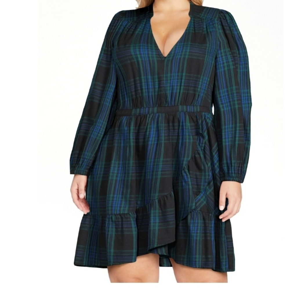 Free Assembly Vneck Ruffled Mini Dress XXL